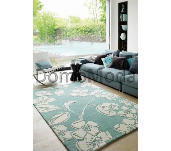 Шерстяний килим Matrix MAX 12 Devore Blue Купити в інтернет магазині ДомоМода Шерстяний килим Matrix MAX 12 Devore Blue - Висока якість за найкращою ціною в Україні